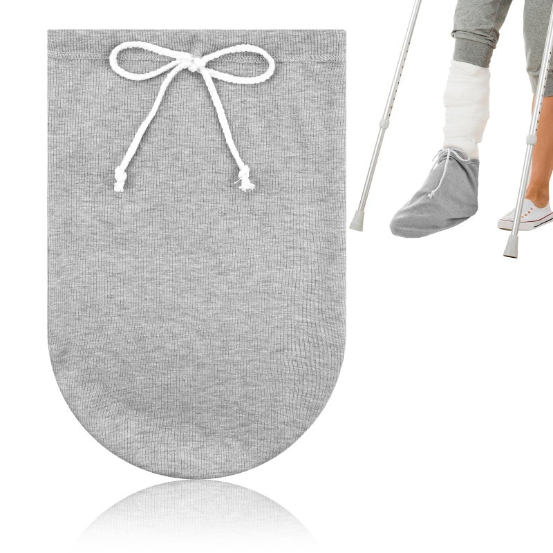 OXDFK Cast Sock Cover for Foot, Cast Cover for Foot, Leg Cast Cover, Adjustable Drawstring Foot Cast Cover for Men and Women(Grey) - Image 1